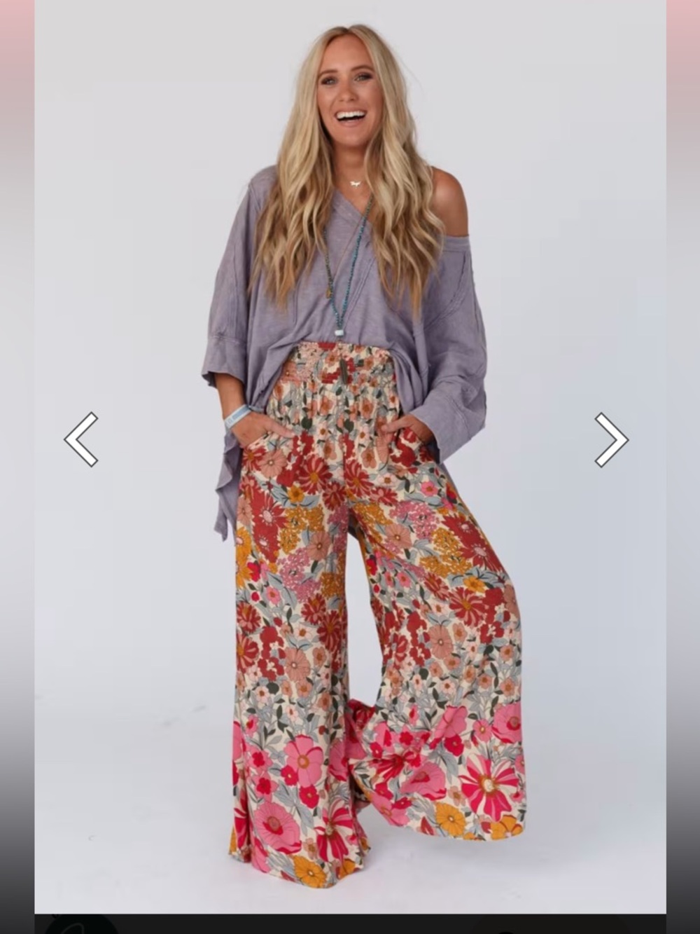 Floral Wide-Leg Palazzo Pants - GIGIO three bird nest